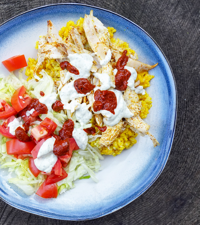 Halal Cart Chicken & Rice with Yogurt Sauce