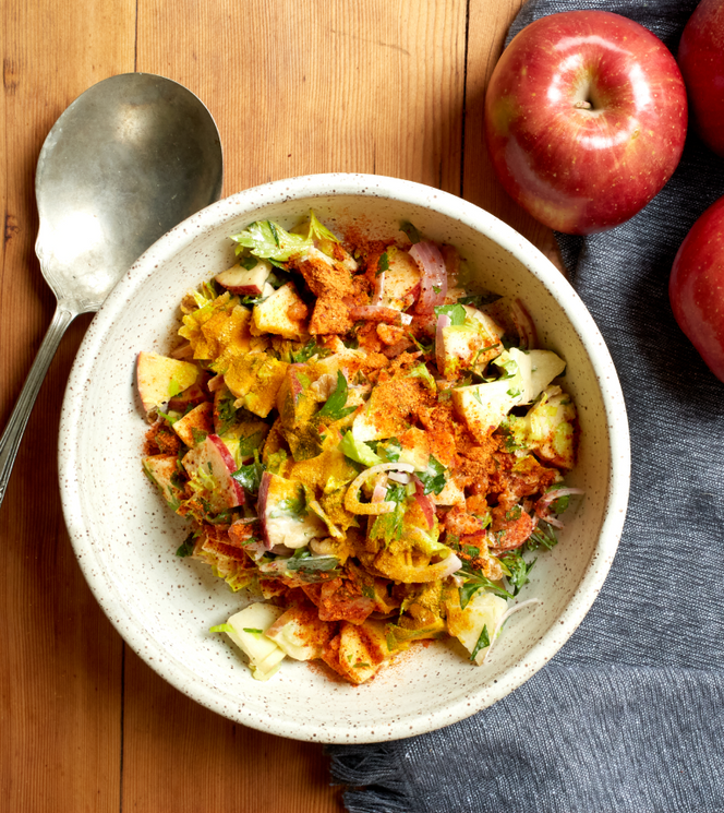 Apple Celery Salad with Popcorn Seasoning