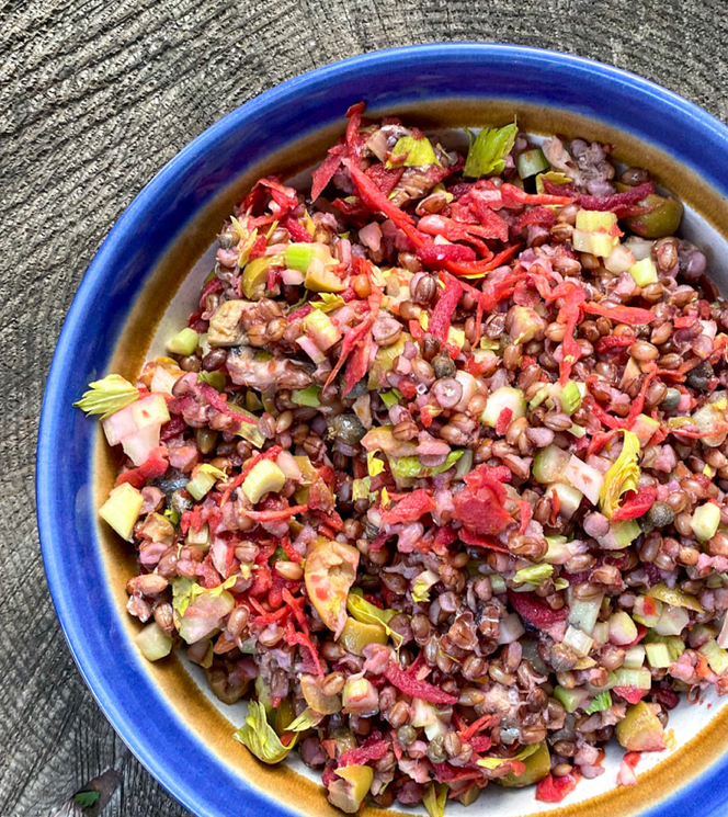 Purple Valley Barley Salad with Pickleez in Purple