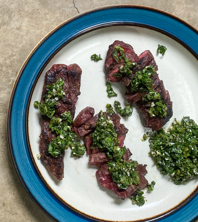 Hanger Steak with Chile Chimichurri