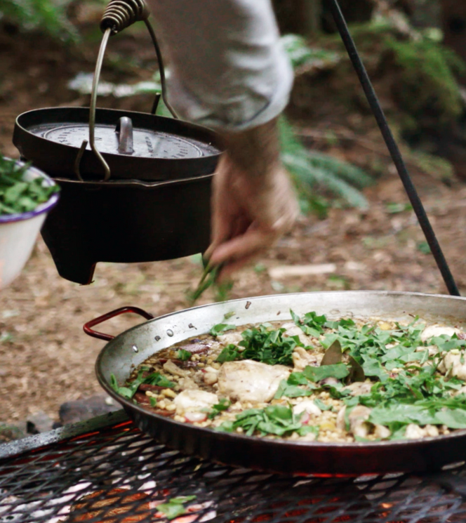 Rabbit, Chorizo & Lady Cream Peas “Paella”