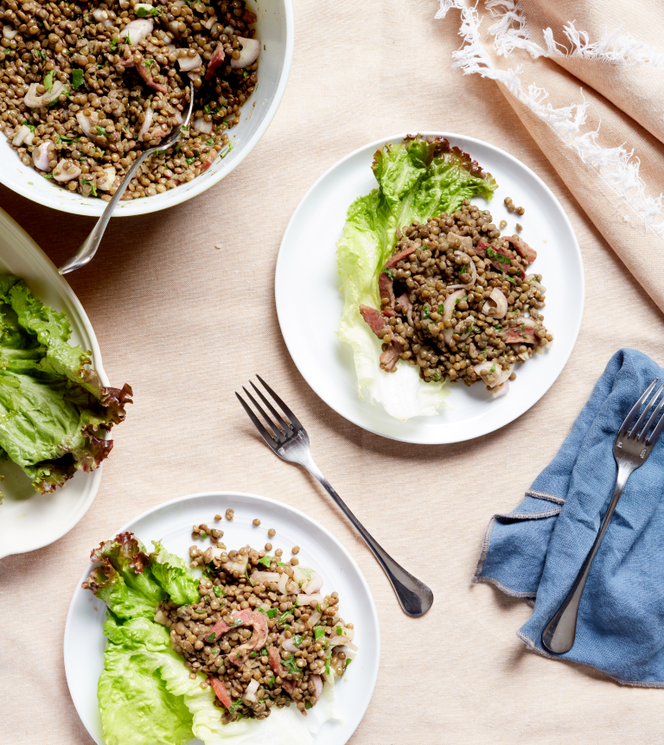 Warm Lentil Salad, Salade de Lentilles From World Food: Paris, by James Oseland