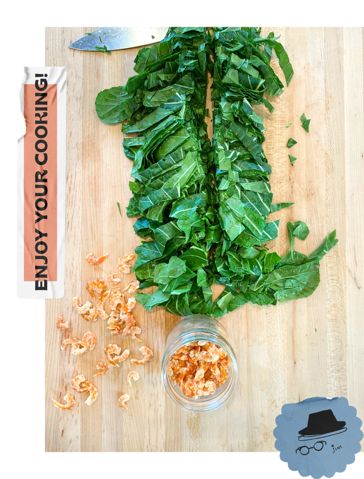 Portuguesestyle Collard Greens with Louisiana Dried Shrimp Wellspent